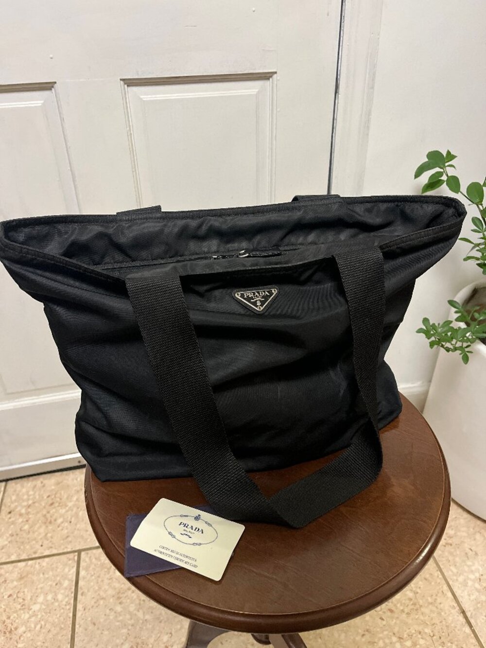 Y2K Black Prada Nylon shoulder bag purse - Picture 3 of 14